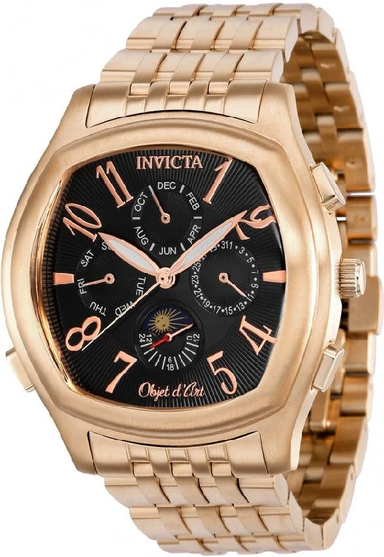 Watches with a classic look Invicta Men's Automatic Watch - Objet D Art Black Dial Rose Gold Bracelet | 37658 Watches with a classic look Invicta Men's Automatic Watch - Objet D Art Black Dial Rose Gold Bracelet | 37658