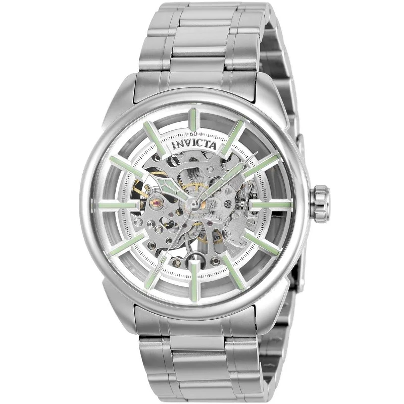 Luxury quartz watches with high-end movements Invicta Men's Watch - Vintage Silver Tone Semi Skeleton Dial Steel Bracelet | 37925 Luxury quartz watches with high-end movements Invicta Men's Watch - Vintage Silver Tone Semi Skeleton Dial Steel Bracelet | 37925