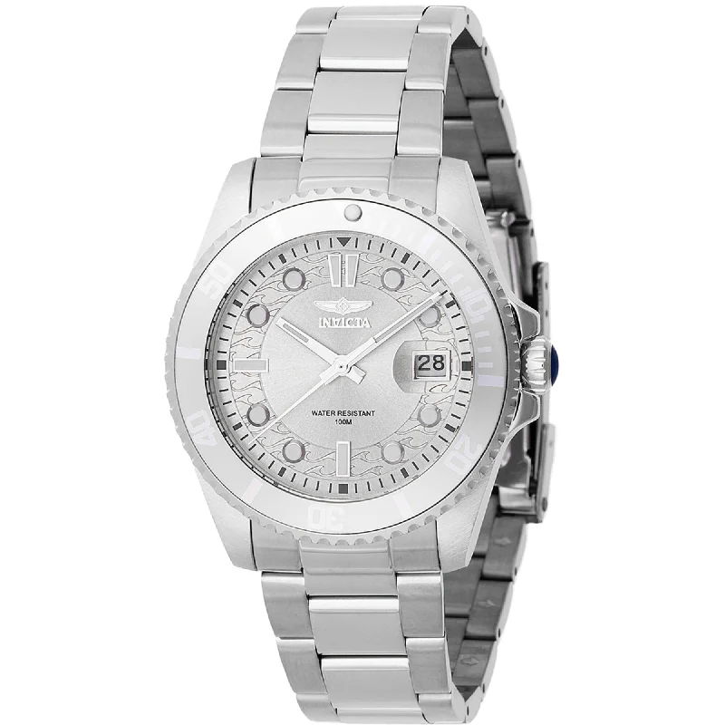 Watches with leather straps and quick release clasps Invicta Women's Watch - Pro Diver Quartz Silver Tone Dial Steel Bracelet | 46687 Watches with leather straps and quick release clasps Invicta Women's Watch - Pro Diver Quartz Silver Tone Dial Steel Bracelet | 46687