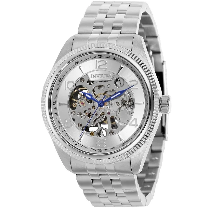 Watches with a classic look Invicta Men's Mechanical Watch - Vintage Silver Semi Skeleton Dial Bracelet | 37940 Watches with a classic look Invicta Men's Mechanical Watch - Vintage Silver Semi Skeleton Dial Bracelet | 37940
