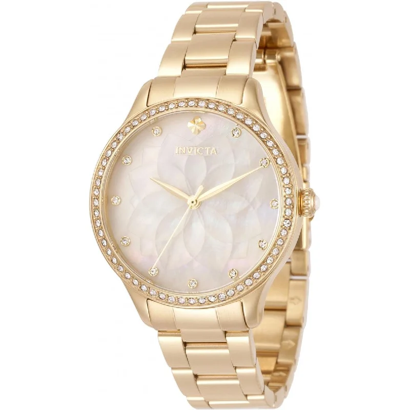 classic pocket watches for collectors Invicta Women's Quartz Watch - Wildflower White Dial Yellow Gold Bracelet | 35554 classic pocket watches for collectors Invicta Women's Quartz Watch - Wildflower White Dial Yellow Gold Bracelet | 35554