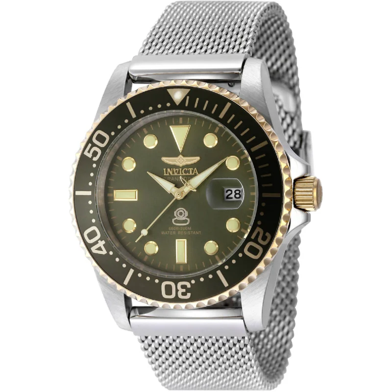 Watches with a luxurious look Invicta Men's Watch - Pro Diver Military Green Dial Silver Steel Bracelet | 48217 Watches with a luxurious look Invicta Men's Watch - Pro Diver Military Green Dial Silver Steel Bracelet | 48217