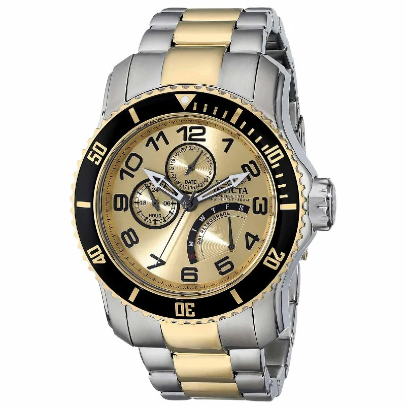 Watches with a classic look Invicta 17357 Men's Pro Diver Two Tone Bracelet Gold Tone Dial Dive Watch Watches with a classic look Invicta 17357 Men's Pro Diver Two Tone Bracelet Gold Tone Dial Dive Watch