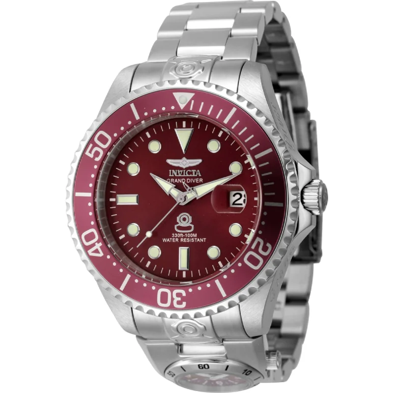 Formal watches for evening events Invicta Men's Watch - Pro Diver Dual Time Red Dial Silver Tone Steel Bracelet | 45814 Formal watches for evening events Invicta Men's Watch - Pro Diver Dual Time Red Dial Silver Tone Steel Bracelet | 45814