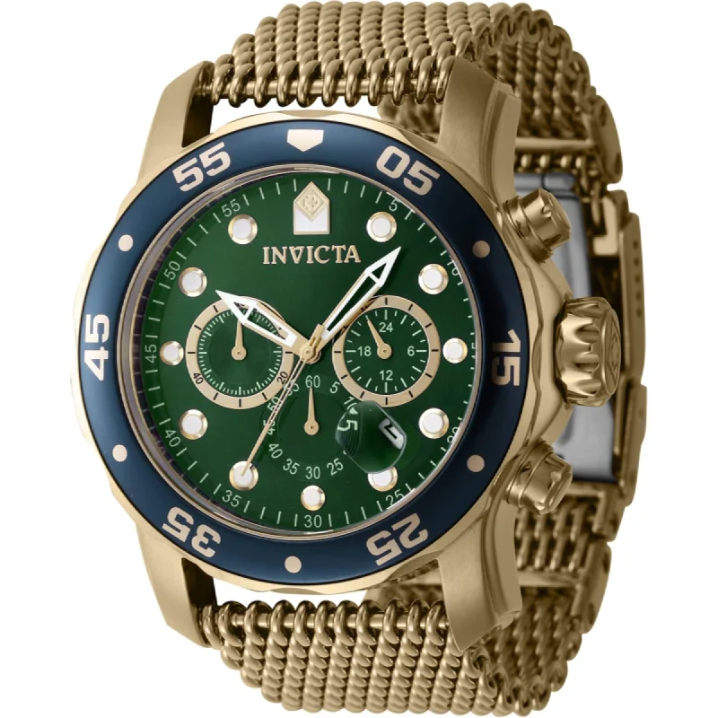 Modern design square dial watches Invicta Men's Watch - Pro Diver Chronograph Green Dial Yellow Gold Bracelet | 47241 Modern design square dial watches Invicta Men's Watch - Pro Diver Chronograph Green Dial Yellow Gold Bracelet | 47241