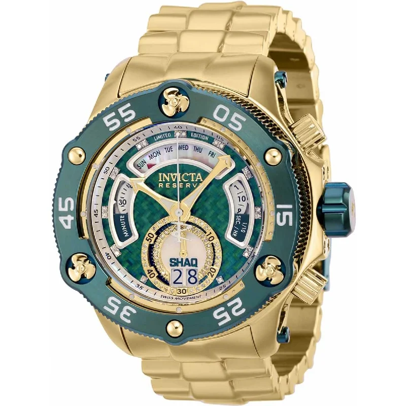 Watches with a stylish look Invicta Men's Watch - Shaq Quartz Diamond Green Carbon Fiber and Oyster Dial | 37496 Watches with a stylish look Invicta Men's Watch - Shaq Quartz Diamond Green Carbon Fiber and Oyster Dial | 37496