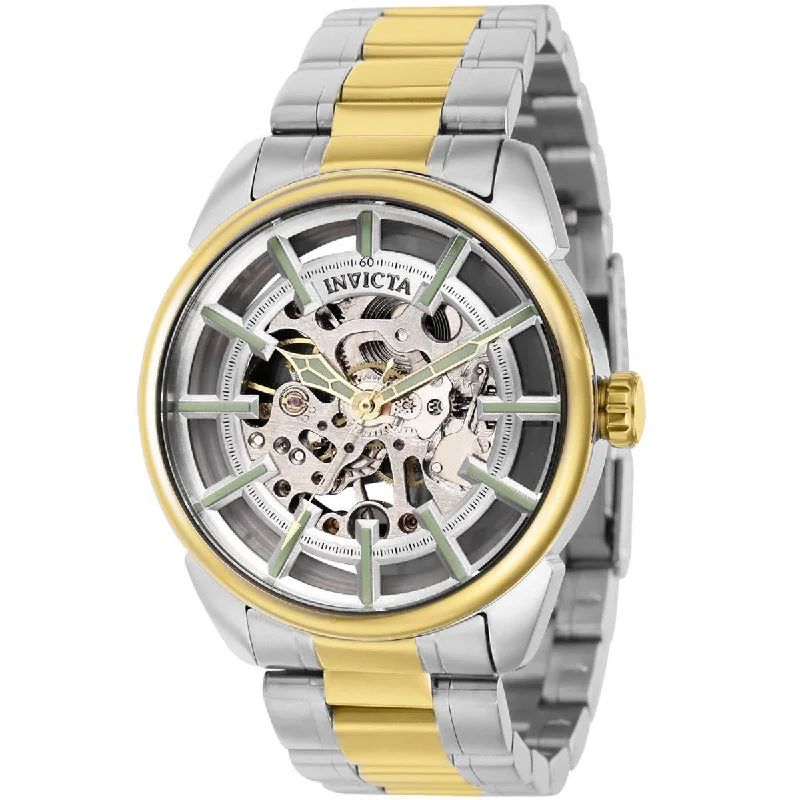 women’s watches with interchangeable bands Invicta Men's Watch - Vintage Silver Semi Skeleton Dial Two Tone SS Bracelet | 37926 women’s watches with interchangeable bands Invicta Men's Watch - Vintage Silver Semi Skeleton Dial Two Tone SS Bracelet | 37926