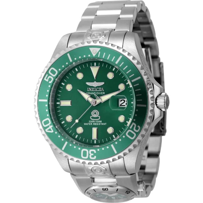 Formal watches for evening events Invicta Men's Watch - Pro Diver Dual Time Green Dial Silver Steel Bracelet | 45811 Formal watches for evening events Invicta Men's Watch - Pro Diver Dual Time Green Dial Silver Steel Bracelet | 45811
