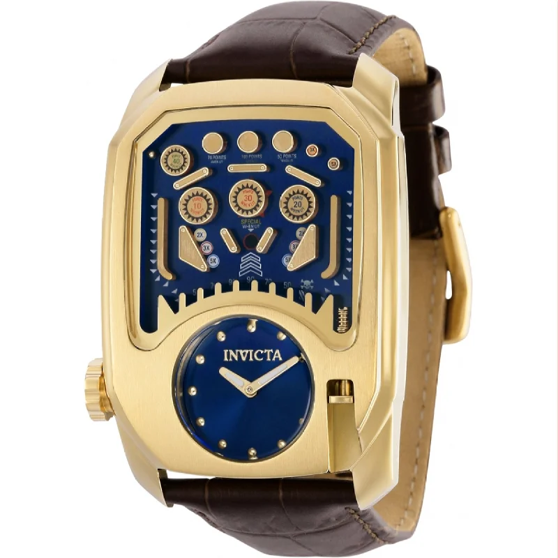 women’s watches with interchangeable bands   Invicta Men's 35451 Cuadro Black Leather Watch