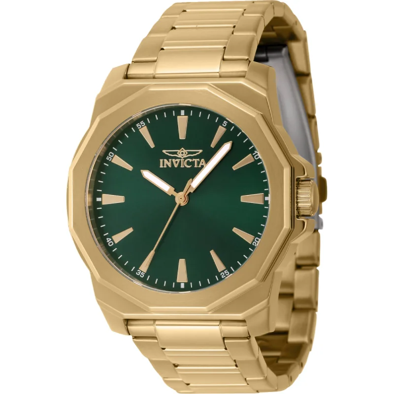 stylish watches for casual wear Invicta Men's Watch - Speedway Quartz Green Dial Yellow Gold Bracelet | 46841 stylish watches for casual wear Invicta Men's Watch - Speedway Quartz Green Dial Yellow Gold Bracelet | 46841