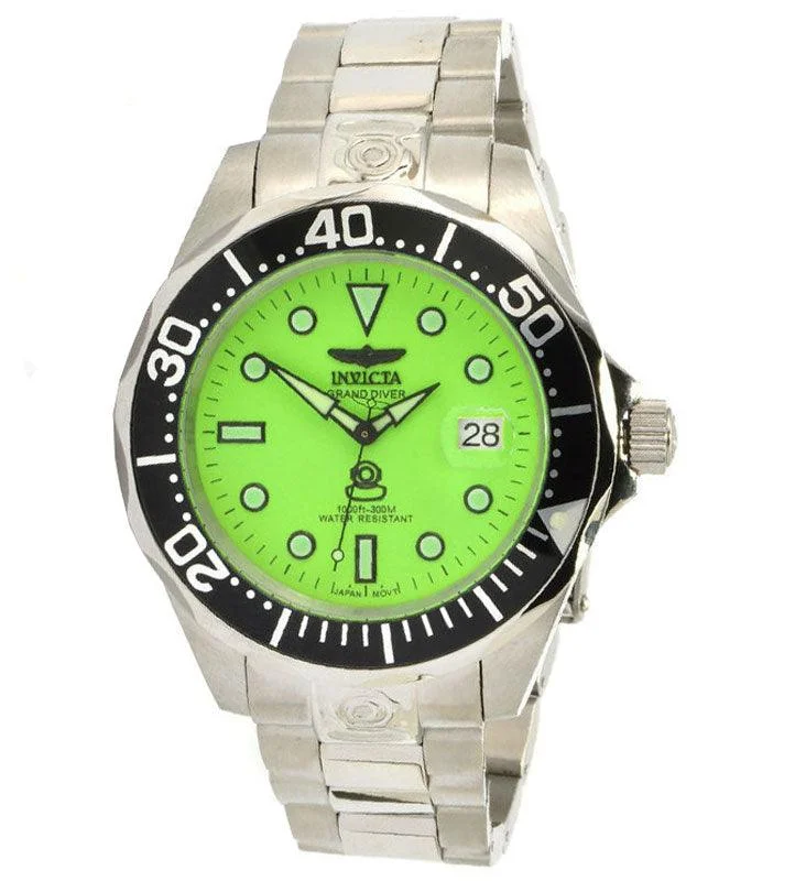 Watches with classic style for timeless appeal Invicta Men's Grand Diver Automatic Watch - Green Dial Stainless Steel Dive | 10641 Watches with classic style for timeless appeal Invicta Men's Grand Diver Automatic Watch - Green Dial Stainless Steel Dive | 10641
