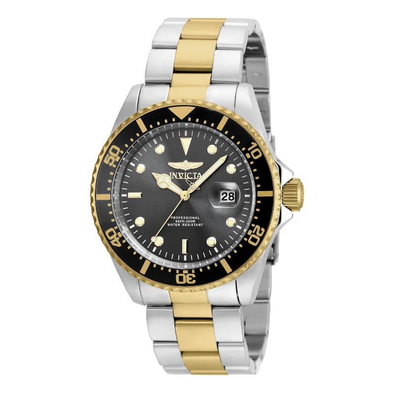 Watches with leather straps and quick release clasps Invicta 22057 Men's Two Tone Yellow Steel Bracelet Quartz Pro Diver Grey Dial Date Watch Watches with leather straps and quick release clasps Invicta 22057 Men's Two Tone Yellow Steel Bracelet Quartz Pro Diver Grey Dial Date Watch