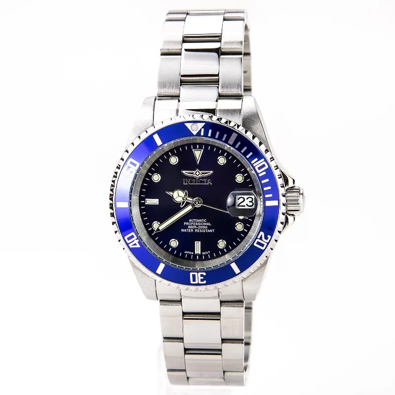 Men's dress watches with slim profile Invicta Men's Stainless Steel Automatic Watch - Pro Diver Blue Dial Date | 9094C Men's dress watches with slim profile Invicta Men's Stainless Steel Automatic Watch - Pro Diver Blue Dial Date | 9094C