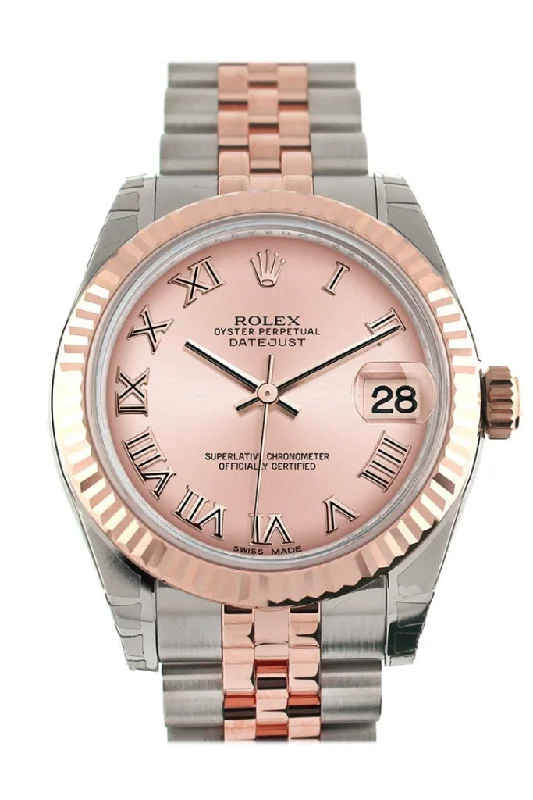 Modern design square dial watches Rolex Datejust 31 Pink Roman Dial Dome set with Fluted Bezel Ladies Watch 178271 Pre-owned Modern design square dial watches Rolex Datejust 31 Pink Roman Dial Dome set with Fluted Bezel Ladies Watch 178271 Pre-owned