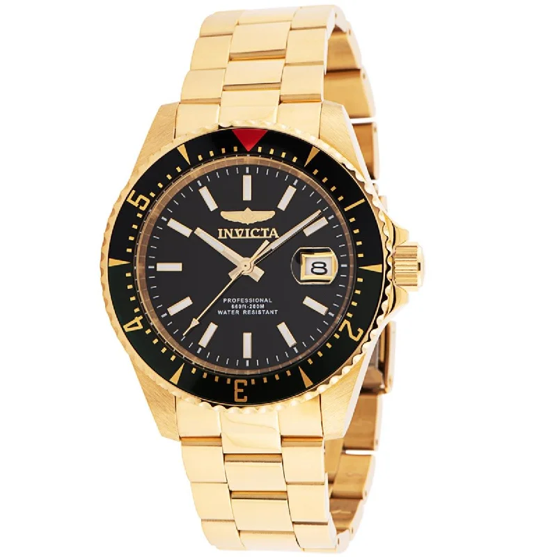 watches with custom engravings for gifts Invicta Men's Automatic Watch - Pro Diver Black Dial Yellow Gold Bracelet | 36793 watches with custom engravings for gifts Invicta Men's Automatic Watch - Pro Diver Black Dial Yellow Gold Bracelet | 36793