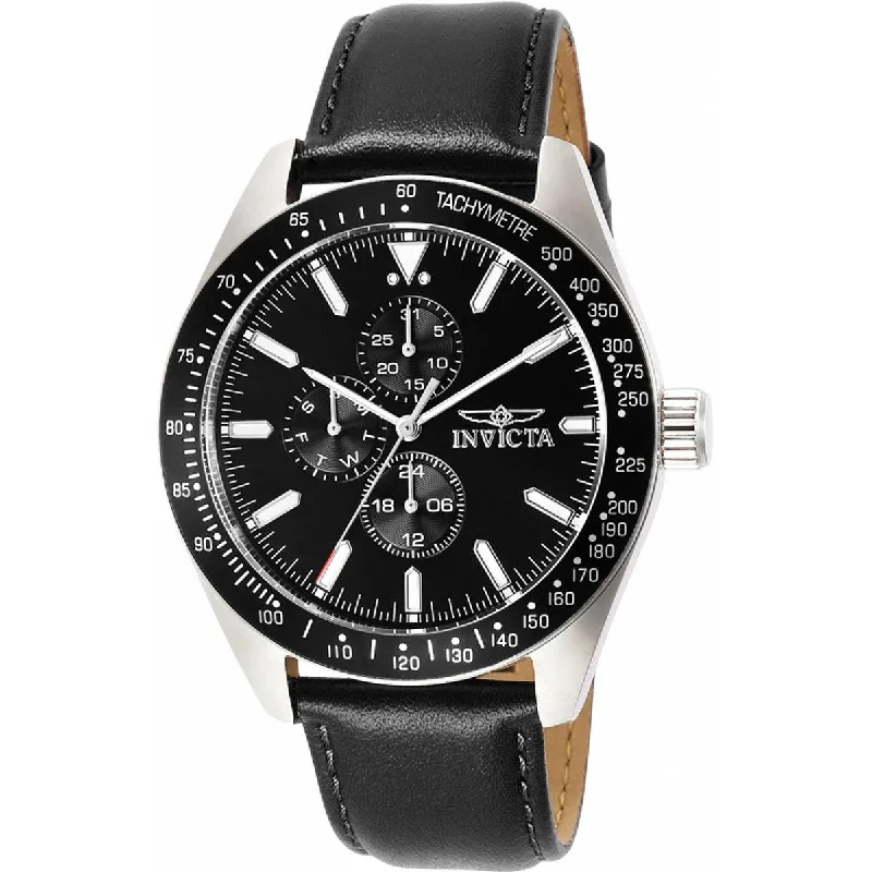 watches with custom engravings for gifts Invicta Men's Quartz Watch - Aviator Date-Day Black Dial Genuine Leather Strap | 38976 watches with custom engravings for gifts Invicta Men's Quartz Watch - Aviator Date-Day Black Dial Genuine Leather Strap | 38976
