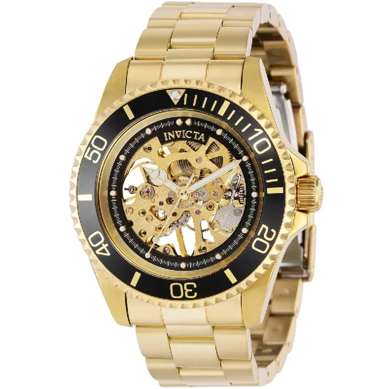 classic pocket watches for collectors Invicta Men's Mechanical Watch - Pro Diver Black and Gold Semi Skeleton Dial | 37880 classic pocket watches for collectors Invicta Men's Mechanical Watch - Pro Diver Black and Gold Semi Skeleton Dial | 37880
