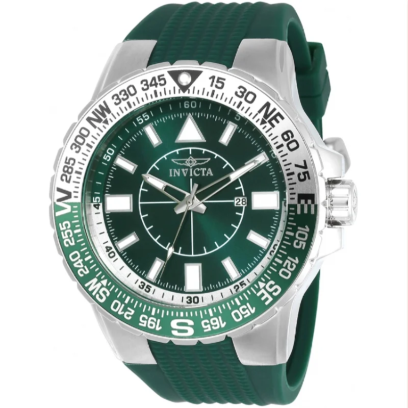 Watches with a stylish look   Invicta Men's 21622 Aviator Green Silicone Watch