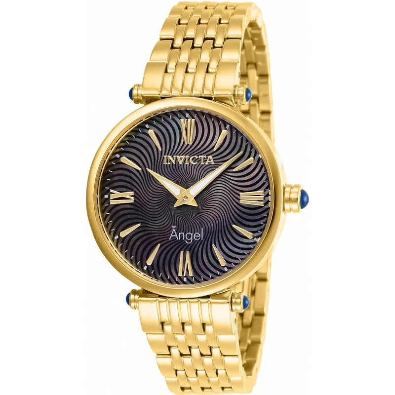 Watches for special occasions Invicta Women's Quartz Watch - Angel Black and MOP Dial Yellow Gold Bracelet | 27988 Watches for special occasions Invicta Women's Quartz Watch - Angel Black and MOP Dial Yellow Gold Bracelet | 27988