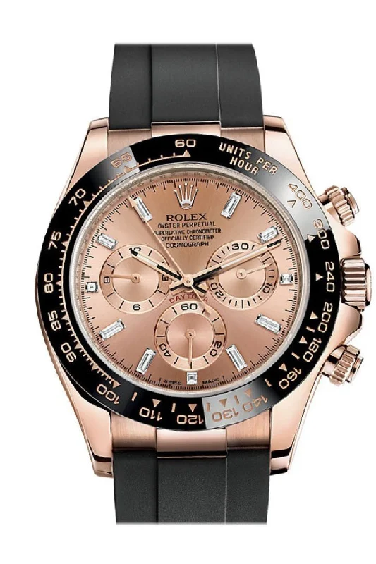 Luxury quartz watches with high-end movements   Rolex Cosmograph Daytona Pink Dial Oysterflex Strap Mens Everose Watch 116515LN 116515 NP