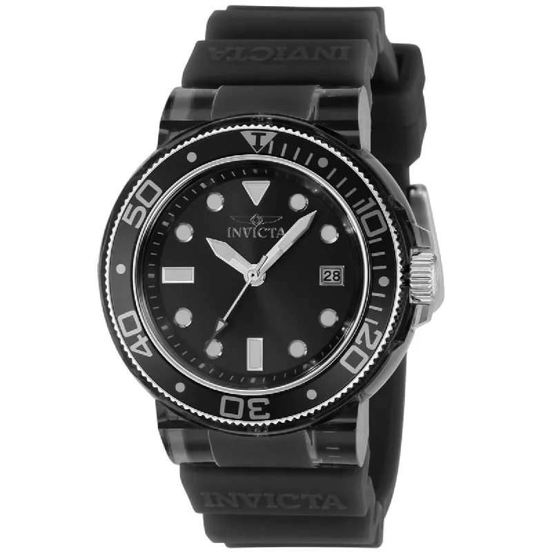 classic pocket watches for collectors   Invicta Women's Rotating Bezel Watch - Pro Diver Black Dial Silicone Strap | 37299