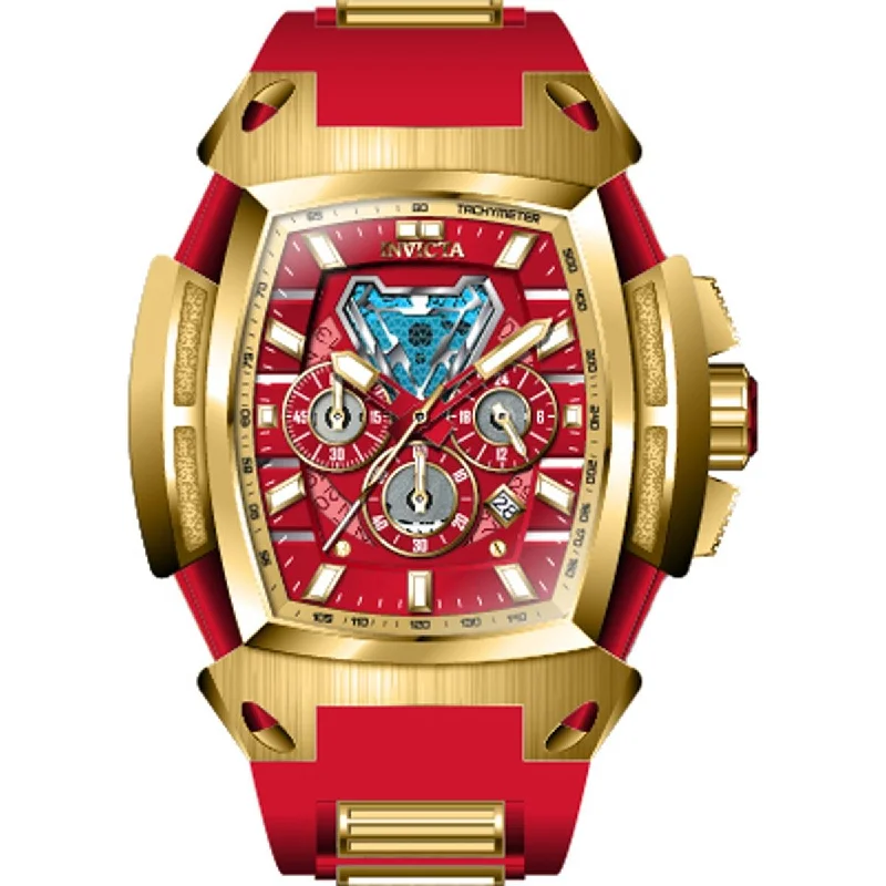 Watches with a stylish look Invicta Men's Chrono Watch - Marvel Ironman Red and Gold Dial Silicone Strap | 37611 Watches with a stylish look Invicta Men's Chrono Watch - Marvel Ironman Red and Gold Dial Silicone Strap | 37611