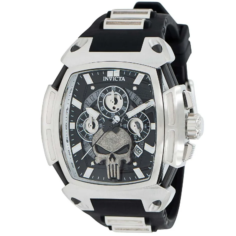Luxury quartz watches with high-end movements Invicta Men's Chronograph Watch - Marvel Punisher Quartz Black and Silver Dial | 37831 Luxury quartz watches with high-end movements Invicta Men's Chronograph Watch - Marvel Punisher Quartz Black and Silver Dial | 37831