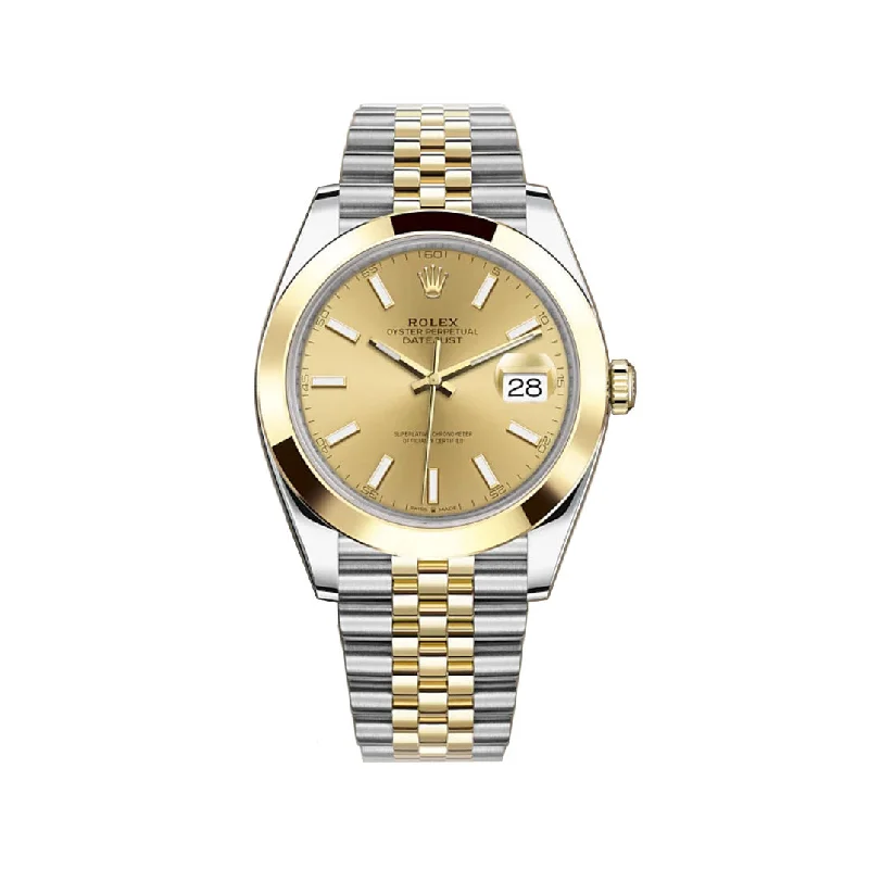Watches with a stylish look   41mm Steel & Yellow Gold Champagne Index Dial Jubilee Bracelet