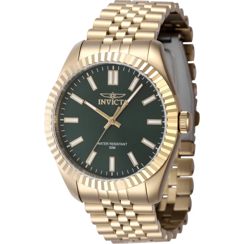 Luxury quartz watches with high-end movements Invicta Men's Watch - Specialty Green Dial Yellow Gold Steel Bracelet Quartz | 47489 Luxury quartz watches with high-end movements Invicta Men's Watch - Specialty Green Dial Yellow Gold Steel Bracelet Quartz | 47489