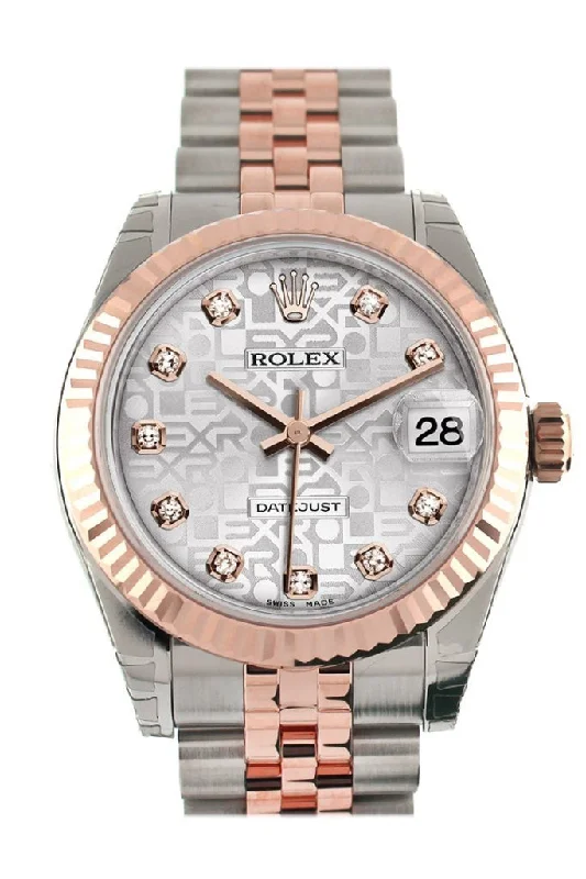 Watches with a stylish look Rolex Datejust 31 Silver Jubilee Diamond Dial Fluted Bezel 18K Rose Gold Two Tone Jubilee Ladies Watch 178271 Pre-owned Watches with a stylish look Rolex Datejust 31 Silver Jubilee Diamond Dial Fluted Bezel 18K Rose Gold Two Tone Jubilee Ladies Watch 178271 Pre-owned
