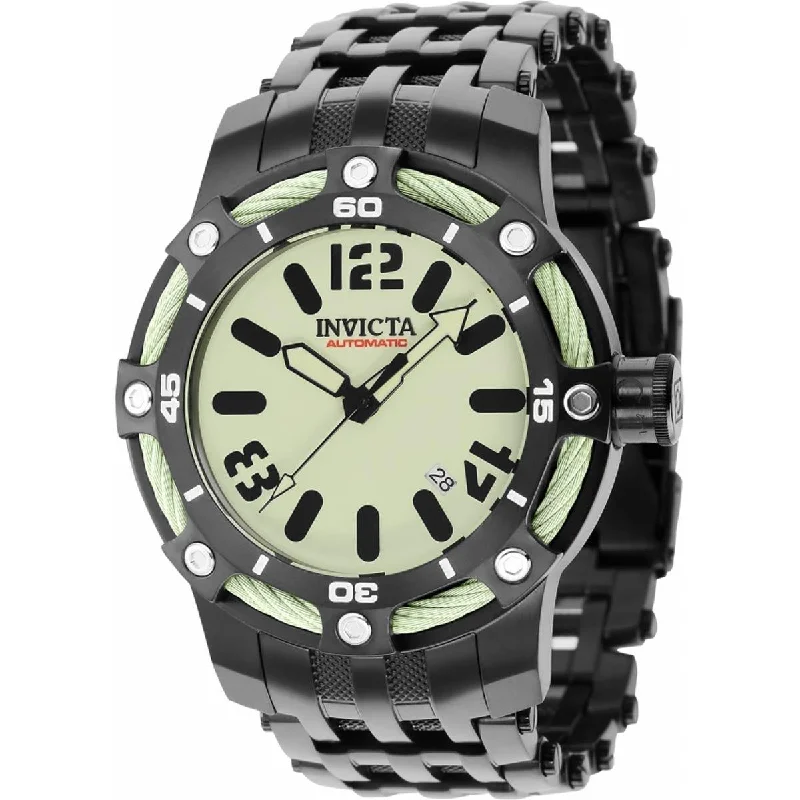 Watches with a classic look Invicta Men's Automatic Watch - Bolt Light Green Dial Black Steel Bracelet | 36400 Watches with a classic look Invicta Men's Automatic Watch - Bolt Light Green Dial Black Steel Bracelet | 36400