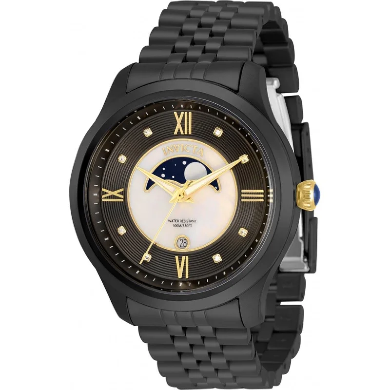 Watches for special occasions Invicta Men's Quartz Watch - Specialty Black and MOP Dial Gunmetal Bracelet | 33587 Watches for special occasions Invicta Men's Quartz Watch - Specialty Black and MOP Dial Gunmetal Bracelet | 33587