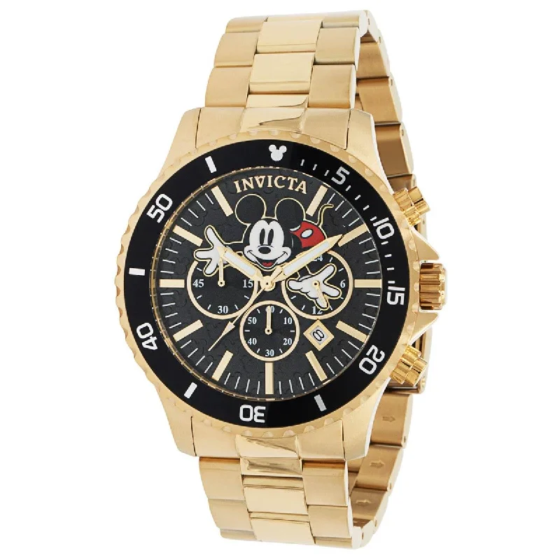 Formal watches for evening events Invicta Men's Chrono Watch - Disney Mickey Mouse Black Dial Steel Bracelet | 39048 Formal watches for evening events Invicta Men's Chrono Watch - Disney Mickey Mouse Black Dial Steel Bracelet | 39048