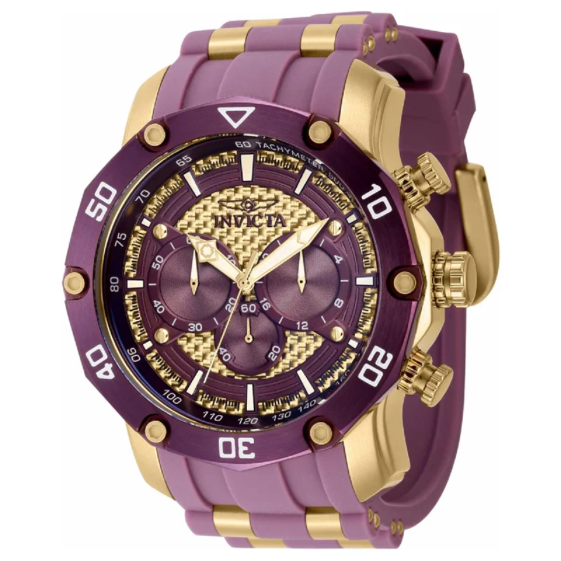 Watches with a stylish look Invicta Men's Chronograph Watch - Pro Diver Purple and Yellow Gold Bracelet | 40692 Watches with a stylish look Invicta Men's Chronograph Watch - Pro Diver Purple and Yellow Gold Bracelet | 40692