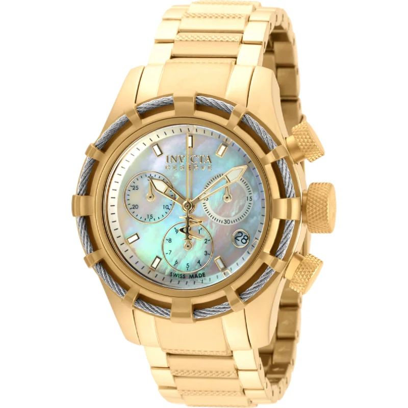 Watches for daily wear Invicta Women's Watch - Bolt Chronograph Mop Dial Yellow Gold Steel Bracelet | 90011 Watches for daily wear Invicta Women's Watch - Bolt Chronograph Mop Dial Yellow Gold Steel Bracelet | 90011