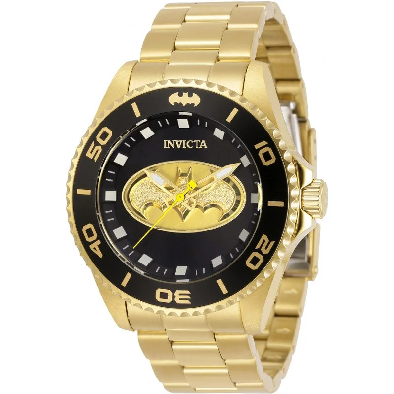 Women's dress watches with elegant straps Invicta Men's Japanese Quartz Watch - DC Comics Batman Yellow Gold Bracelet | 32381 Women's dress watches with elegant straps Invicta Men's Japanese Quartz Watch - DC Comics Batman Yellow Gold Bracelet | 32381