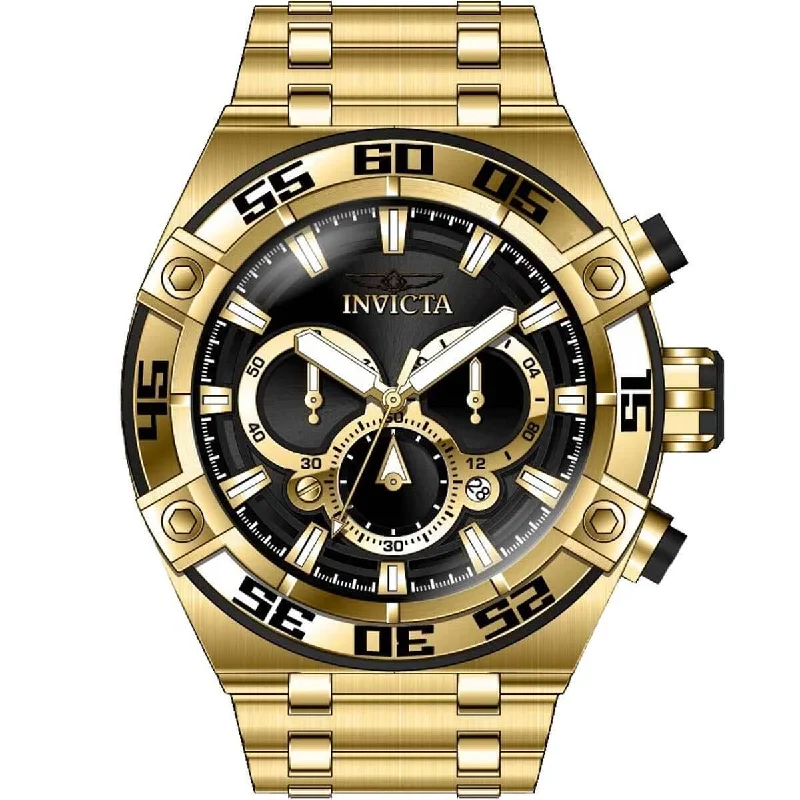 Watches with a stylish look Invicta Men's Chrono Watch - Coalition Forces Black and Gold Dial SS Bracelet | 37643 Watches with a stylish look Invicta Men's Chrono Watch - Coalition Forces Black and Gold Dial SS Bracelet | 37643
