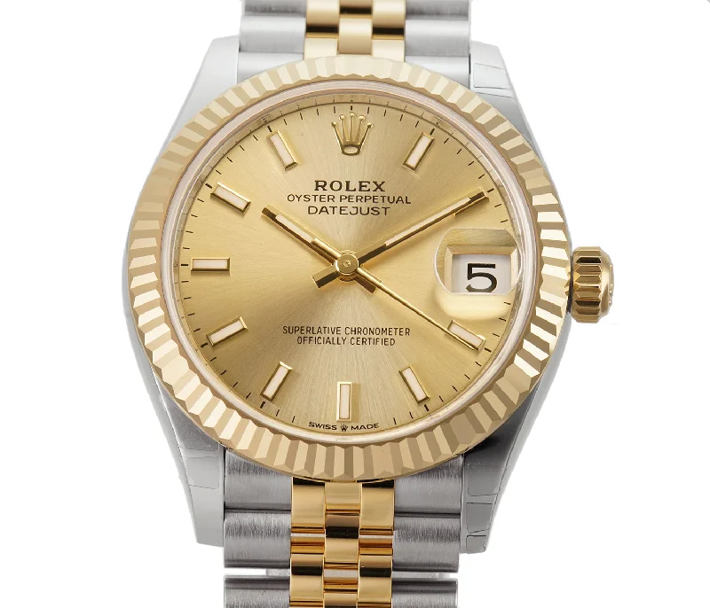 Watches with a sophisticated look   31mm Steel And 18k Yellow Gold Champagne Index Dial Jubilee Bracelet