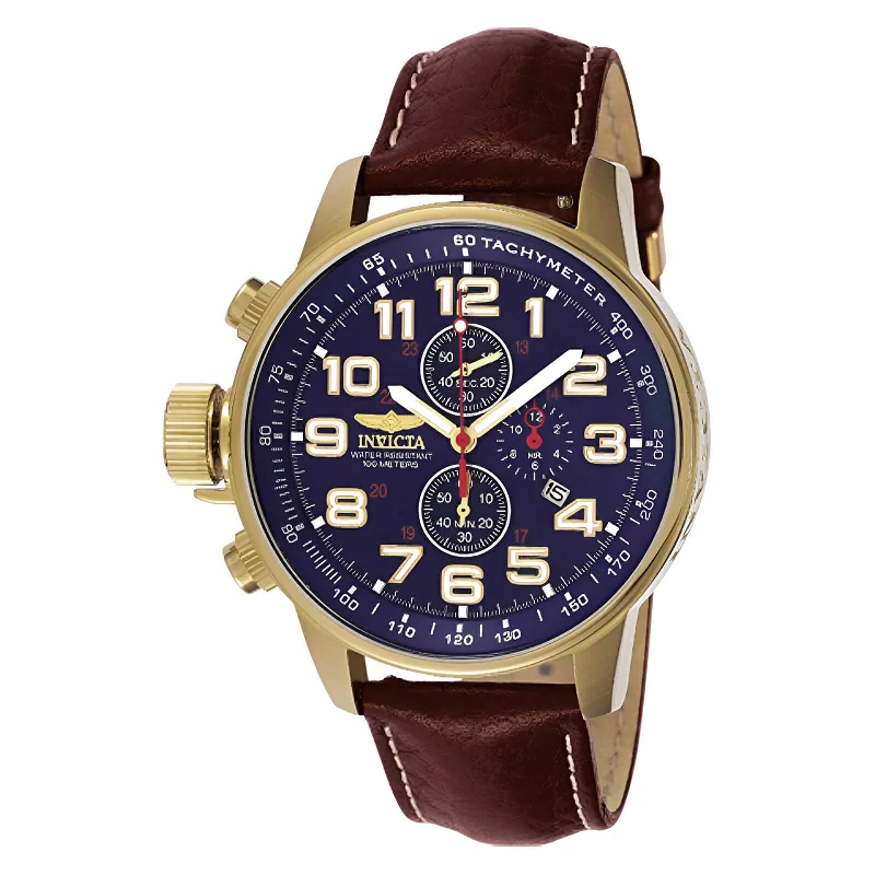 Watches with leather straps and quick release clasps   Invicta Lefty Chronograph 3329