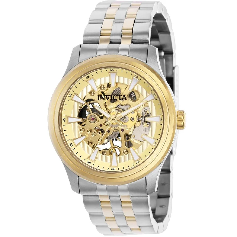 Watches with a stylish look Invicta Men's Mechanical Watch - Vintage Gold Semi Skeleton Dial TT Bracelet | 37965 Watches with a stylish look Invicta Men's Mechanical Watch - Vintage Gold Semi Skeleton Dial TT Bracelet | 37965