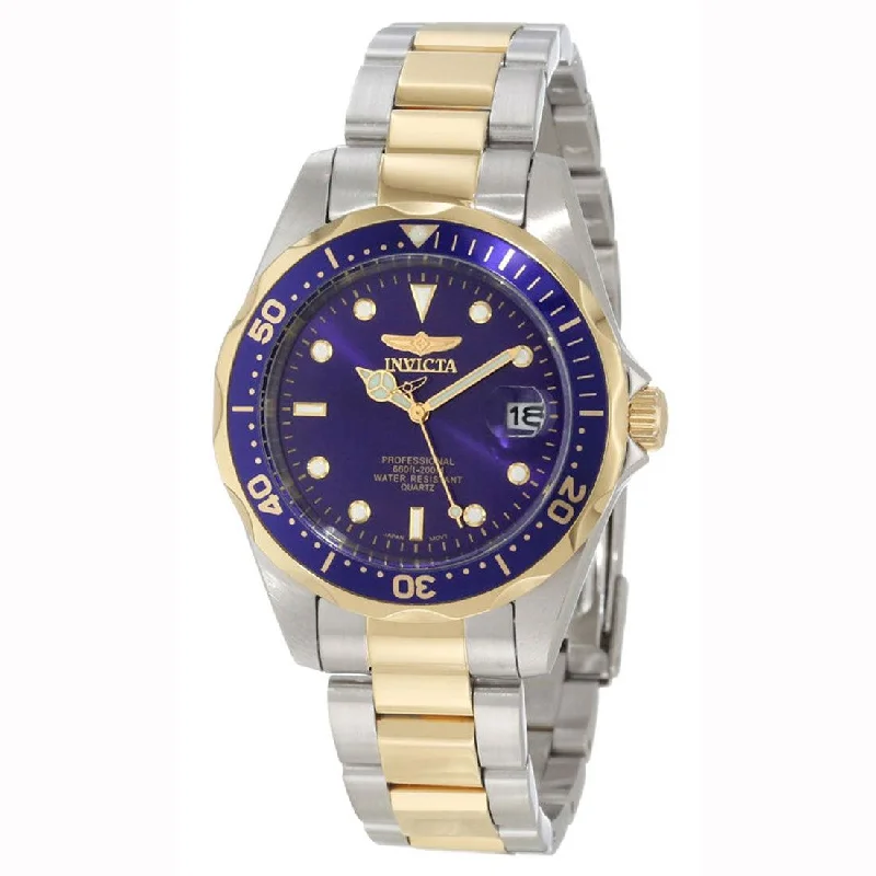 Casual watches for weekend outings Invicta Men's Two Tone Yellow Gold Watch - Pro Diver Quartz Blue Dial Date | 8935 Casual watches for weekend outings Invicta Men's Two Tone Yellow Gold Watch - Pro Diver Quartz Blue Dial Date | 8935