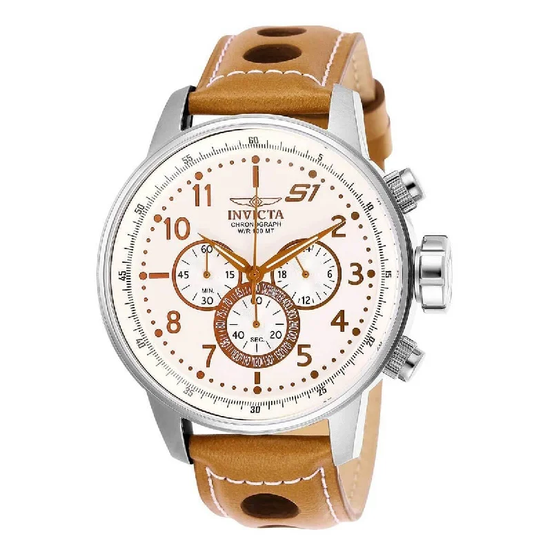 Men's dress watches with slim profile Invicta Men's Chronograph Watch - S1 Rally Light Brown Leather Strap | 25725 Men's dress watches with slim profile Invicta Men's Chronograph Watch - S1 Rally Light Brown Leather Strap | 25725