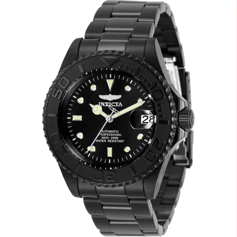 Vintage style quartz watches   Invicta Men's 33052 Pro Diver Automatic Black Stainless Steel Watch