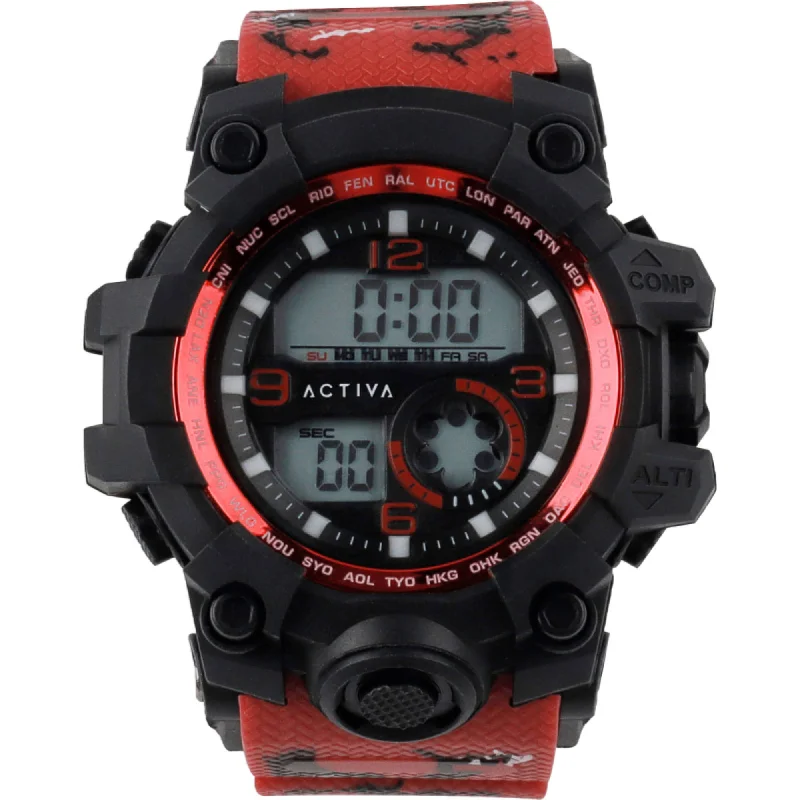 Watches with adjustable straps for a perfect fit Invicta Unisex Digital Watch - Activa Cold Light Red Silicone Strap Alarm | ACW435-001 Watches with adjustable straps for a perfect fit Invicta Unisex Digital Watch - Activa Cold Light Red Silicone Strap Alarm | ACW435-001
