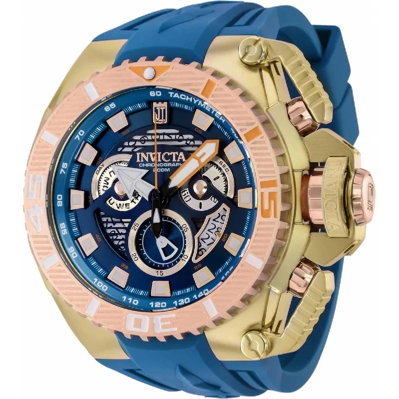 Watches with adjustable straps for a perfect fit Invicta Men's Watch - Jason Taylor Chrono Blue and Rose Gold Dial with Cage | 38058 Watches with adjustable straps for a perfect fit Invicta Men's Watch - Jason Taylor Chrono Blue and Rose Gold Dial with Cage | 38058