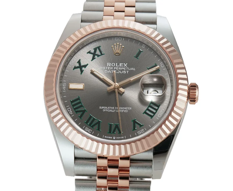 stylish watches for everyday wear   41mm Steel & Everose Gold Wimbledon Dial on Jubilee
