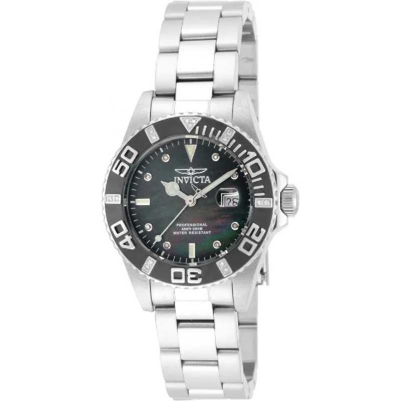 Formal watches for business people Invicta Women's Watch - Pro Diver Diamond Black Mother of Pearl Dial Date | 17369 Formal watches for business people Invicta Women's Watch - Pro Diver Diamond Black Mother of Pearl Dial Date | 17369