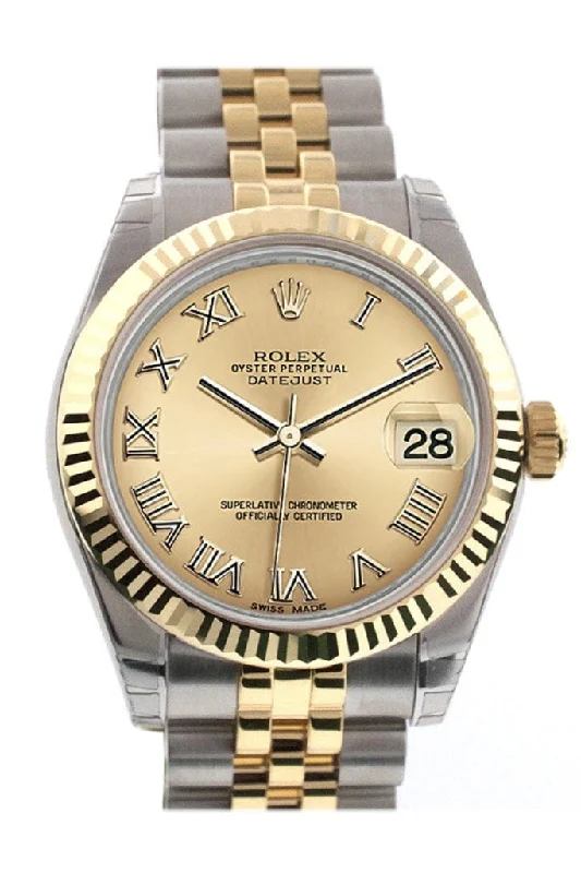 designer watches for special occasions   Rolex Datejust 31 Champagne Roman Dial Fluted Bezel 18K Gold Two Tone Jubilee Ladies 178273 Pre-owned