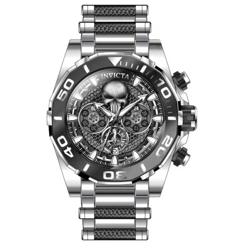 minimalistic watches for men with leather bands Invicta Men's Quartz Watch - Marvel Punisher Silver Tone and Black Bracelet | 37684 minimalistic watches for men with leather bands Invicta Men's Quartz Watch - Marvel Punisher Silver Tone and Black Bracelet | 37684