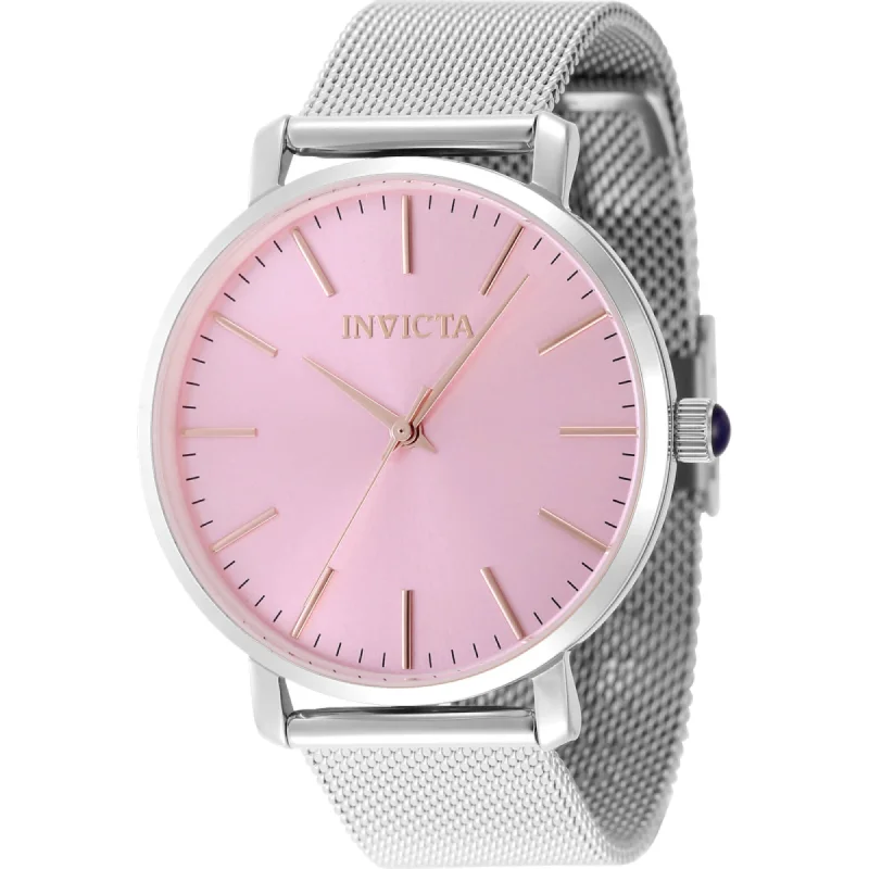 Watches for daily wear Invicta Women's Watch - Angel Quartz Pink Dial Silver Steel Mesh Bracelet | 48843 Watches for daily wear Invicta Women's Watch - Angel Quartz Pink Dial Silver Steel Mesh Bracelet | 48843